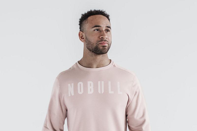 Pink Nobull Crew Men\'s Hoodie | CA H1568A